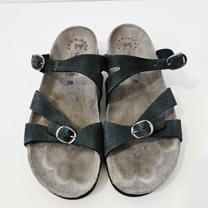 Mephisto Hannel Sandal Size 39 US 9 Black Leather Comfort